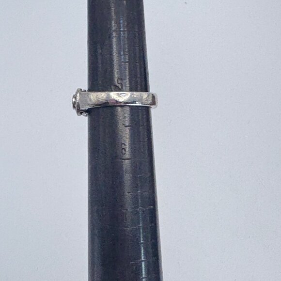 VTG Ritani Solid Sterling Silver 925 CZ Halo Tapered Band Ring Size 5 - Picture 11 of 11